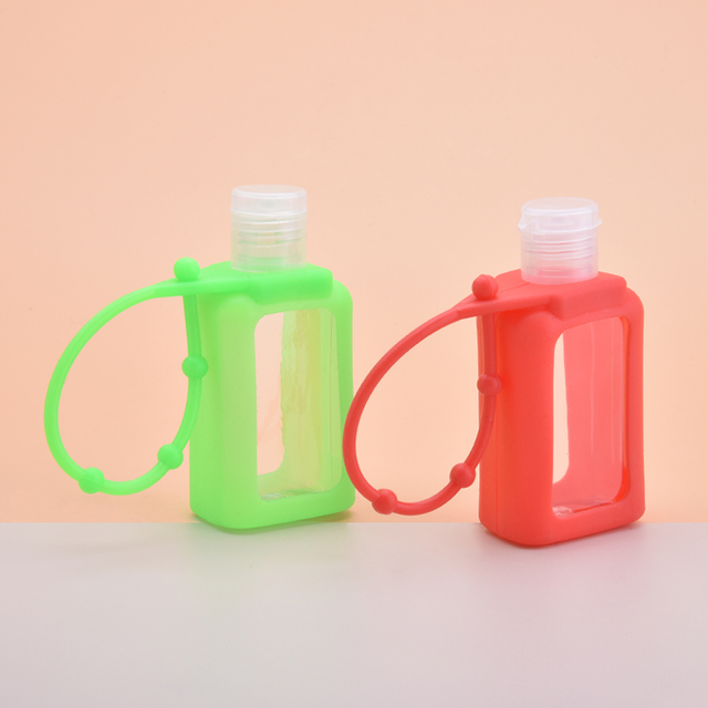 Colored 1 Oz 30ml Hand Sanitizer Holder Bottle, Silicone Sanitizer Holder Bottle,PET Bottles Wholesale