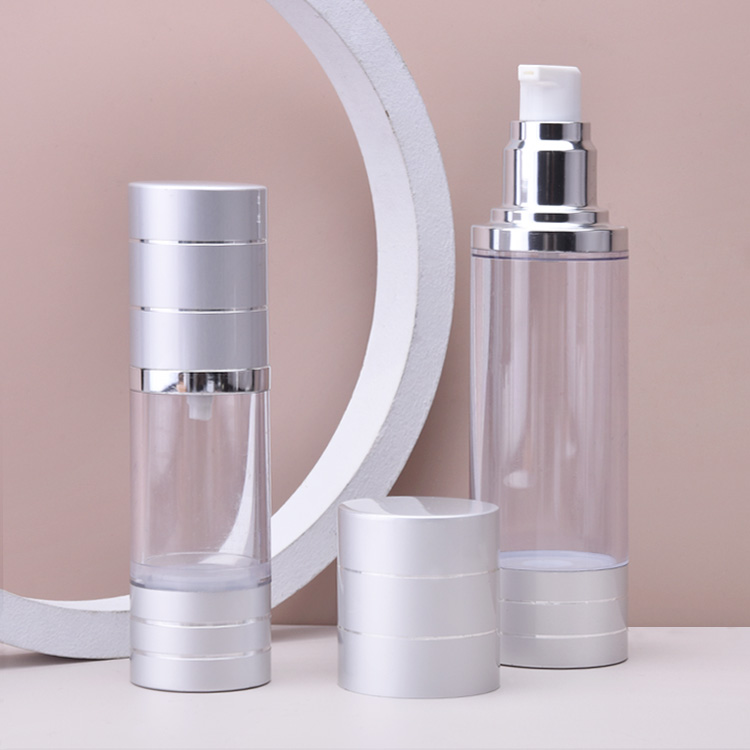 Sliver Aluminum Airless Bottle Skincare Cosmetic Package