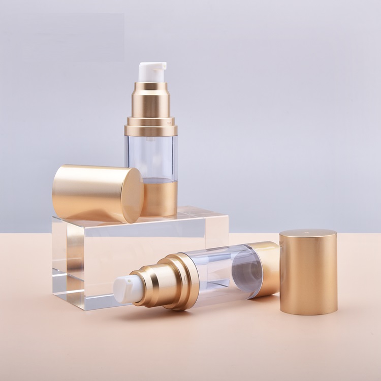 Wholesale Golden Refillable 50ml Airless Pump Bottle 