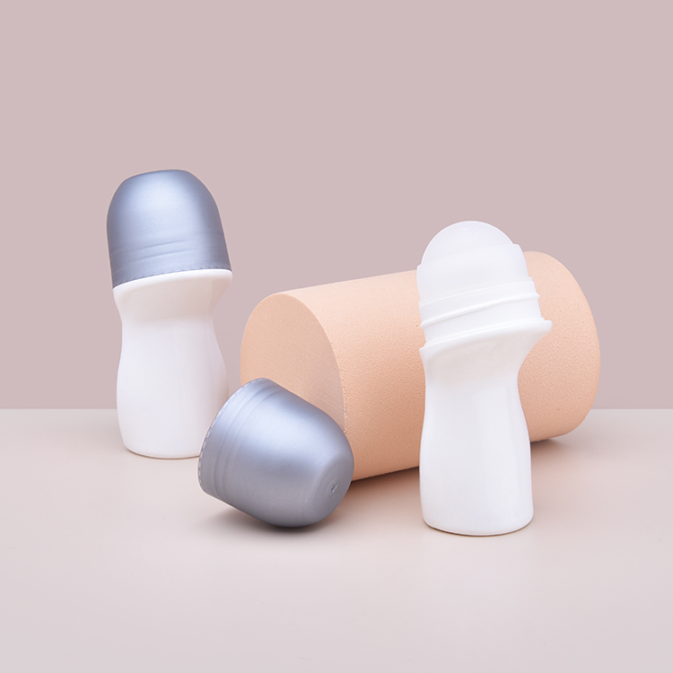 China Roll on Bottle supplier Colorful Plastic roll on Bottle 50ml, Unique Shape Refillable Deodorant Roll on Perfume Bottle