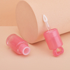 Custom Square Transparent Pink Small Size 3ml Heart Shape Lip Gloss Tube