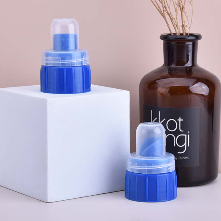 38mm Blue laundry detergent cap with graduated line Manufacturers wholesale high quality plastic covers