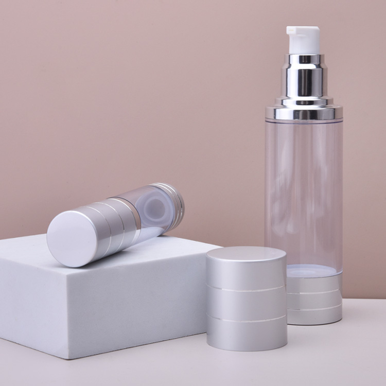 Sliver Aluminum Airless Bottle Skincare Cosmetic Package