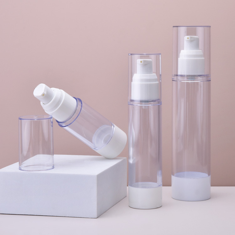 White Plastic Airless Pump Bottles 15ml 30ml 50ml 80ml 100ml