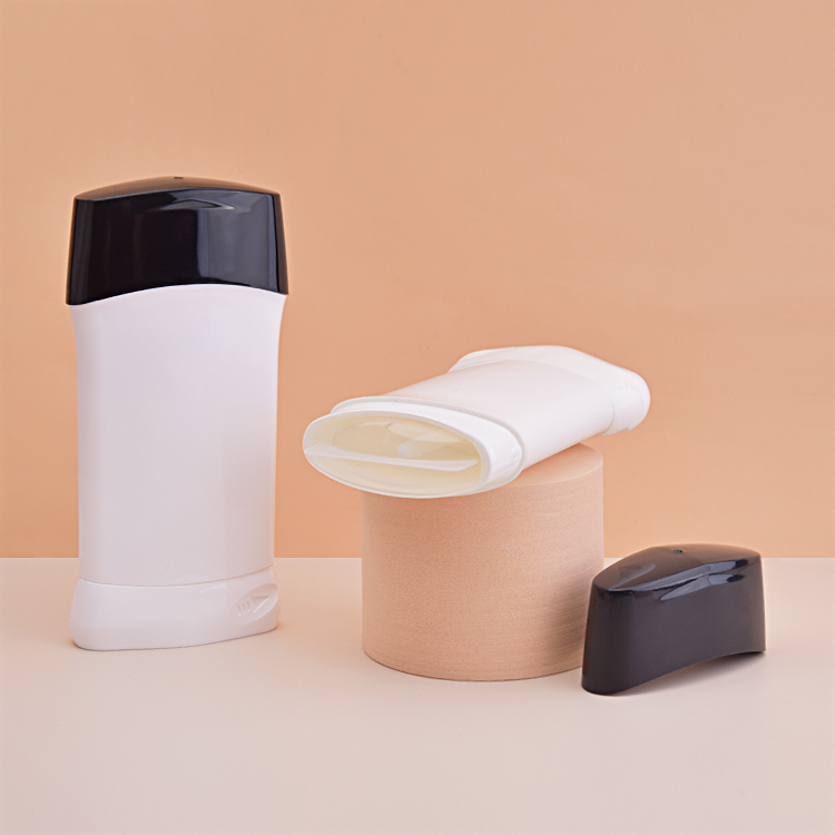 Empty Oval 50g 76g White Black Plastic Deodorant Stick Tube Packaging