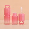Custom Square Transparent Pink Small Size 3ml Heart Shape Lip Gloss Tube