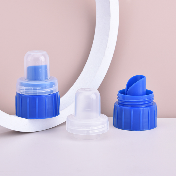 38mm Blue laundry detergent cap with graduated line Manufacturers wholesale high quality plastic covers