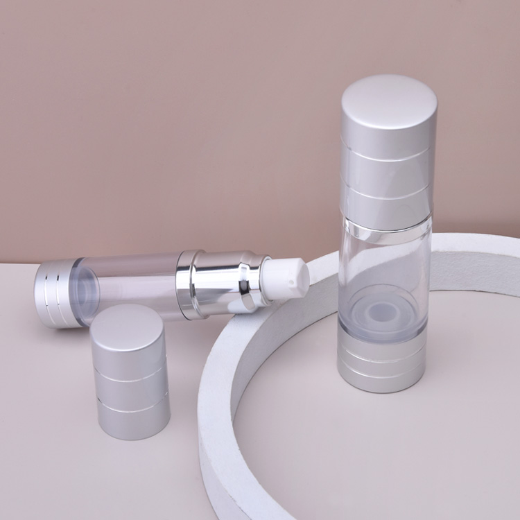 Sliver Aluminum Airless Bottle Skincare Cosmetic Package