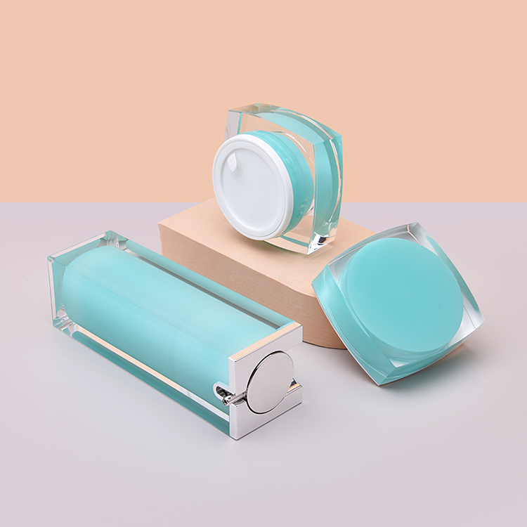 Wholesale Acrylic Bottle Jar Set, Custom Square Acrylic Bottle & Jar ,High Quality Airless Acrylic Bottle