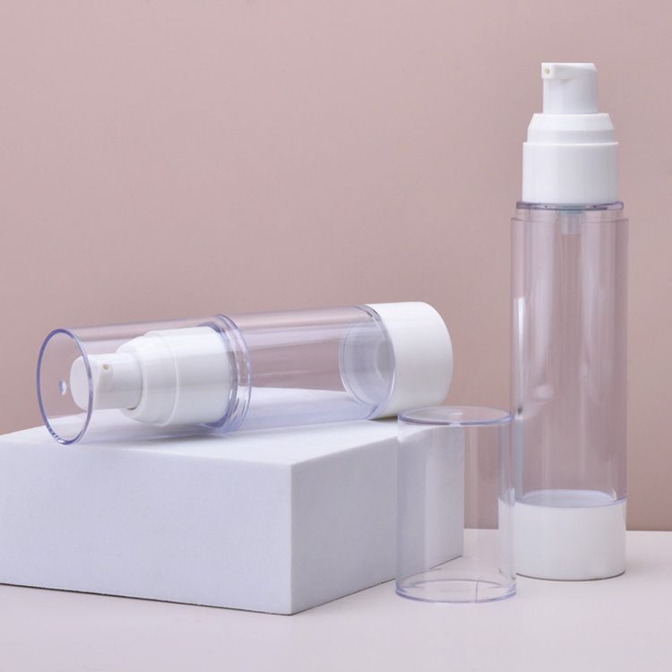 White Plastic Airless Pump Bottles 15ml 30ml 50ml 80ml 100ml