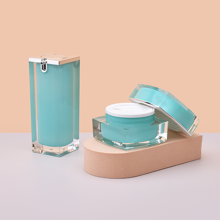 Wholesale Acrylic Bottle Jar Set, Custom Square Acrylic Bottle & Jar ,High Quality Airless Acrylic Bottle