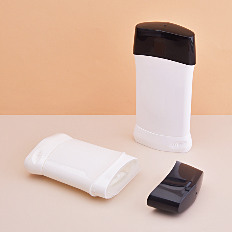 Empty Oval 50g 76g White Black Plastic Deodorant Stick Tube Packaging
