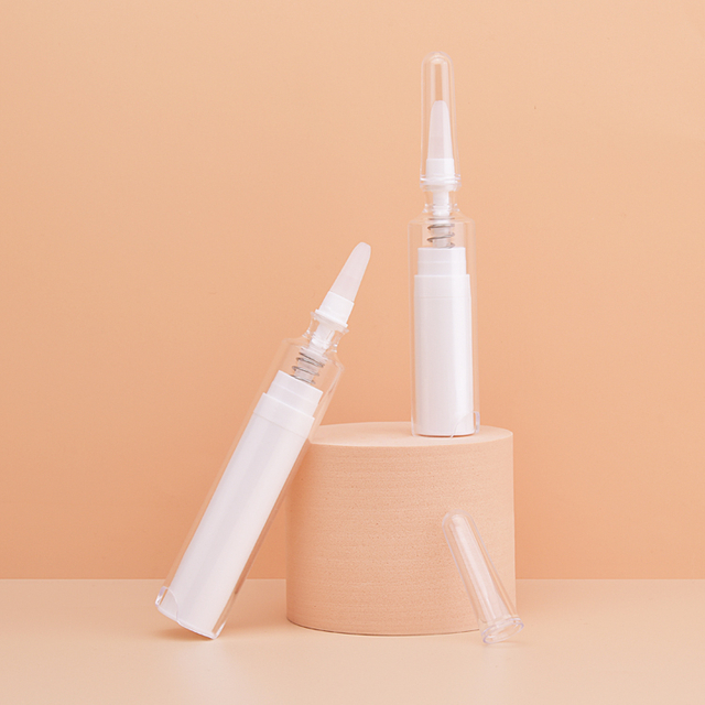 Cosmetics 5ml 10ml Airless Eye Serum Ampoule Bottle Syringe Plastic Skincare Essence Cream Oil Roller Massage Bottle Applicator