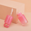 Custom Square Transparent Pink Small Size 3ml Heart Shape Lip Gloss Tube