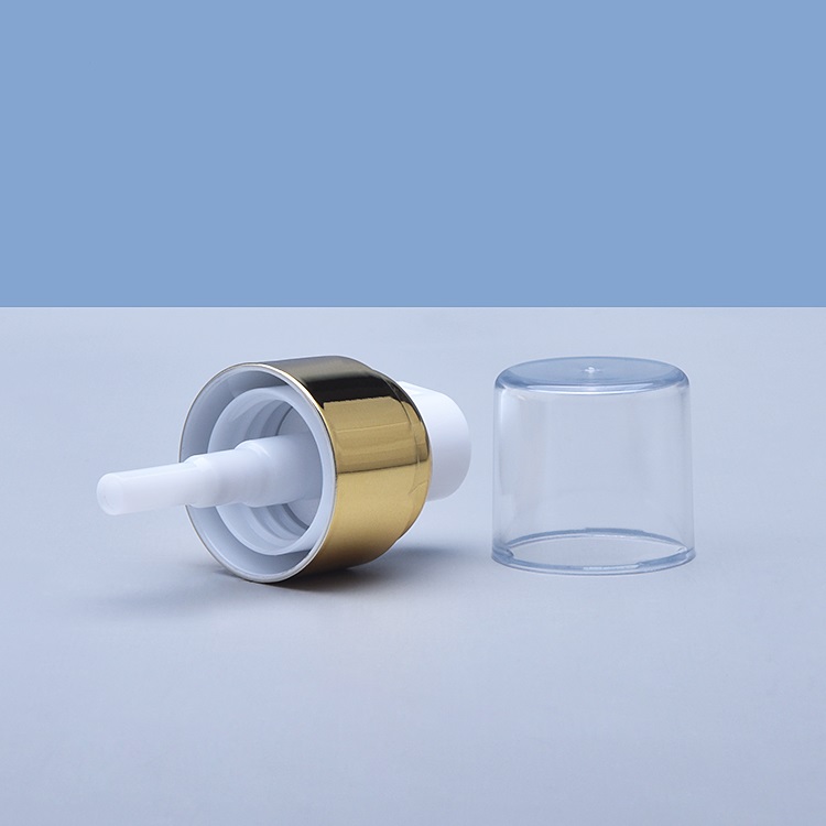 20-410 White PP Plastic Treatment Pump with Smooth Gold Closure