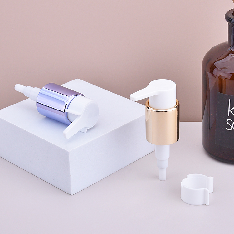 Flat Long Nozzle Golden Aluminum Oil Cleansing Pump with Clip 