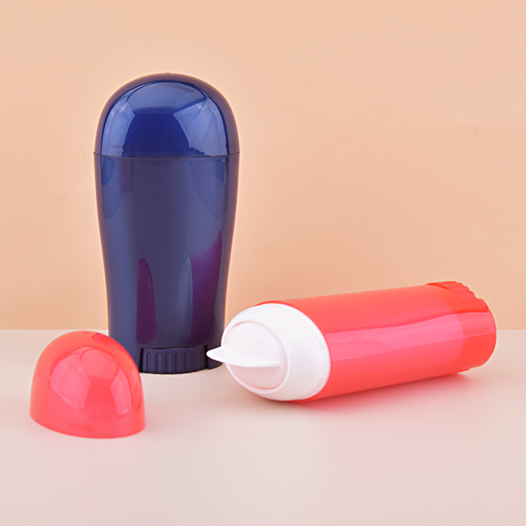 Mini Empty Plastic Oval Deodorant Cream Stick with Refills