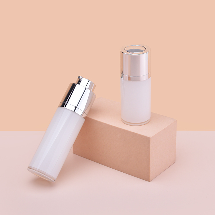Customized Process Airless Frosted Bottle, Aluminum Top Head Airless Bottle 15ml Silvery, Skin Care Empty Airless Pump Bottle