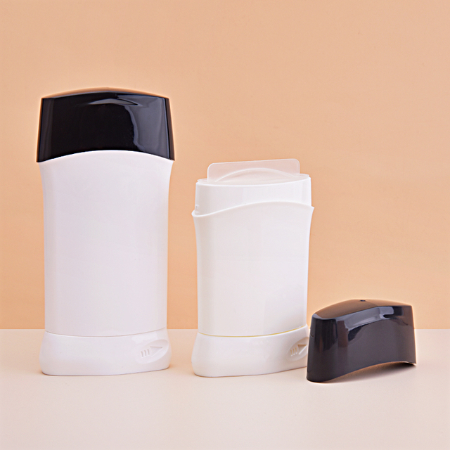 Empty Oval 50g 76g White Black Plastic Deodorant Stick Tube Packaging
