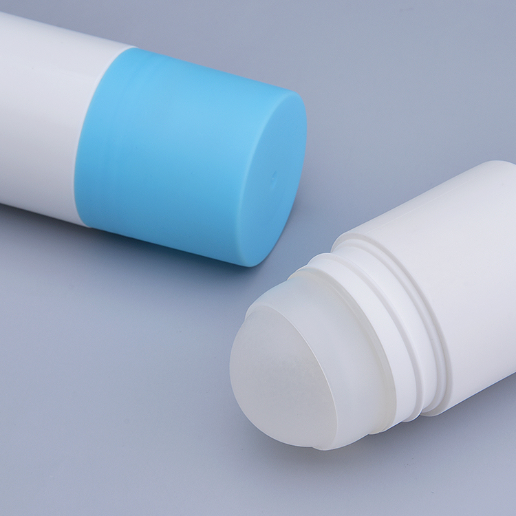 50ml Bule Cap White Plastic Roller Ball Bottel for Liquid Deodorant 