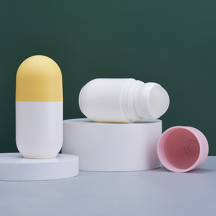 Capsule Shaped Antiperspirant Packaging Roll on Ball Bottle